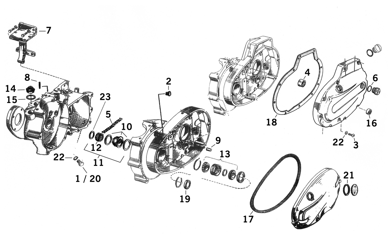 LOWER END PARTS FOR 1954-1956 KH & 1957-1976 XL - view 1