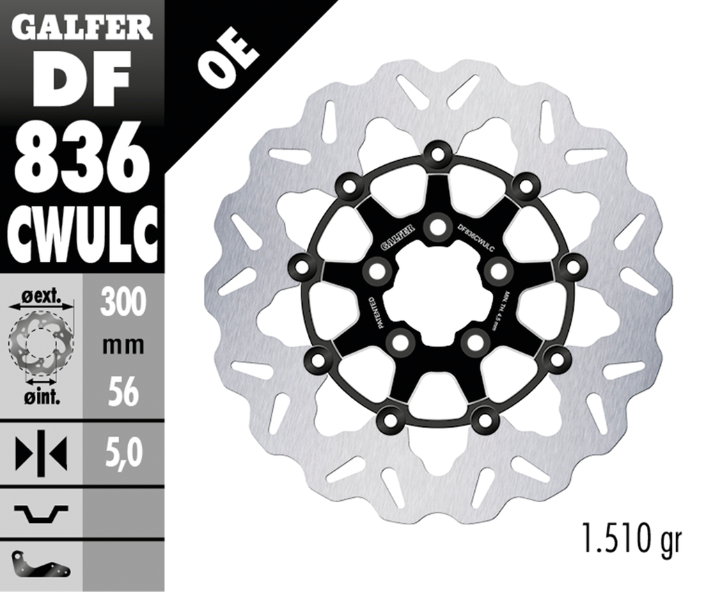GALFER "WAVE" FLOATING DISC BRAKE ROTORS - view 2