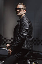 TWIN LEATHER JACKET BLACK - Men's Leather Motorcycle Jacket